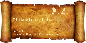 Milkovics Lilla névjegykártya