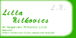 lilla milkovics business card